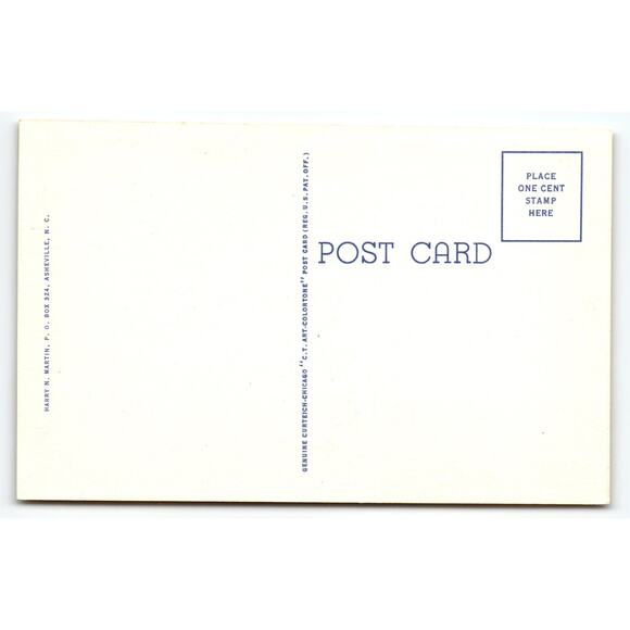 Linen Postcard Cliff Dwellers Inn Chimney Rock North Carolina 1930s - Picture 2 of 2